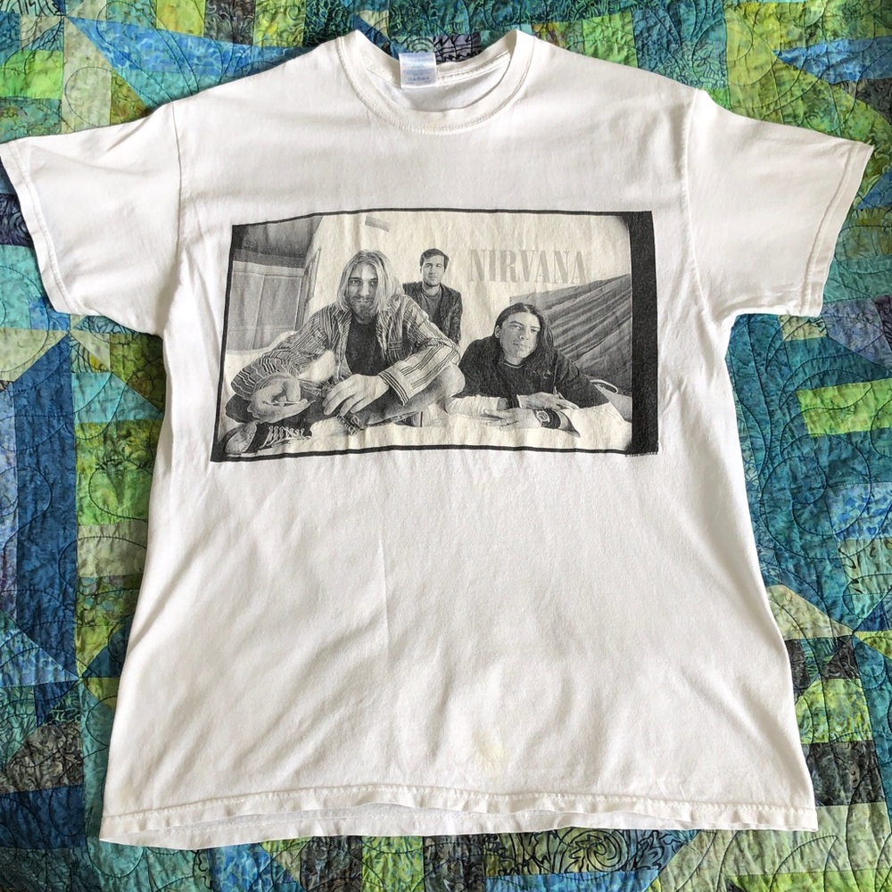 1996 Nirvana Vintage Graphic T-Shirt Band Rock Roll Grunge Music Double Sided